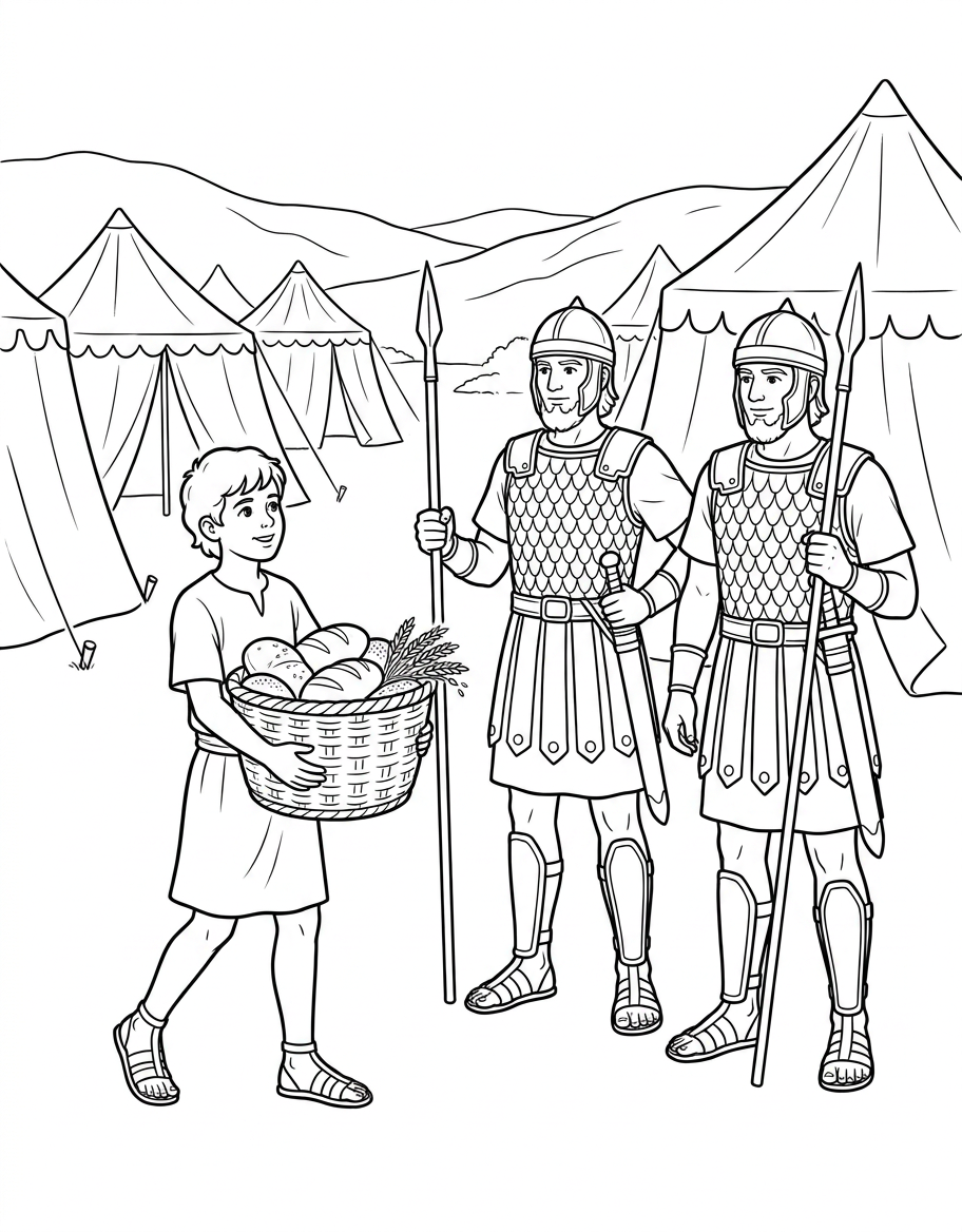 David Arrives at the Camp