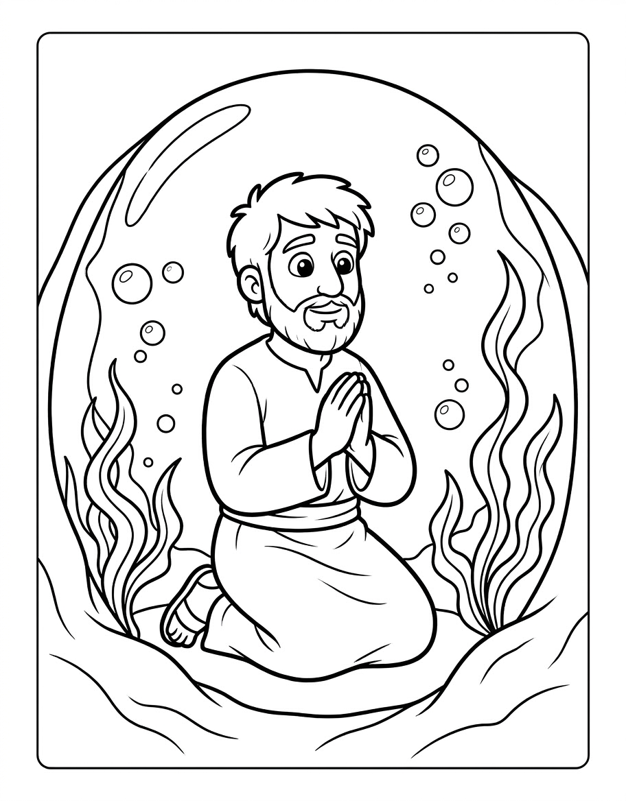 Jonah Prays from Inside the Big Fish