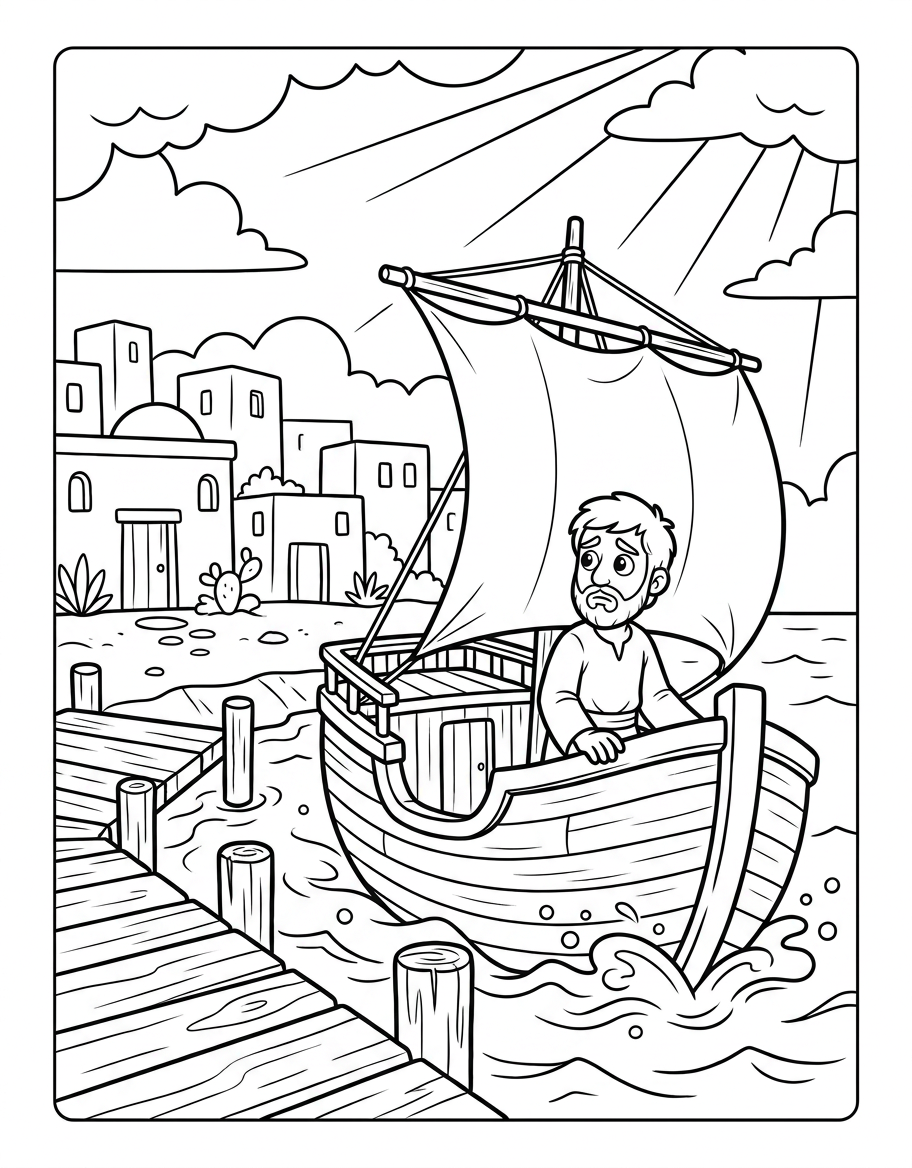 Jonah Runs Away on a Ship